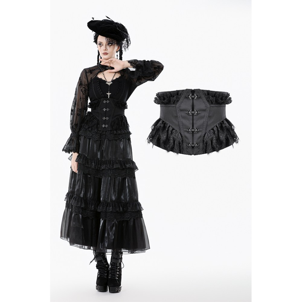 Dark in Love - Noble Gothic Coffin Waist Corset Waist belt - Black